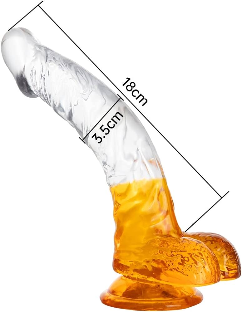 Dương vật trong suốt siêu mềm cong nhiều màu 3