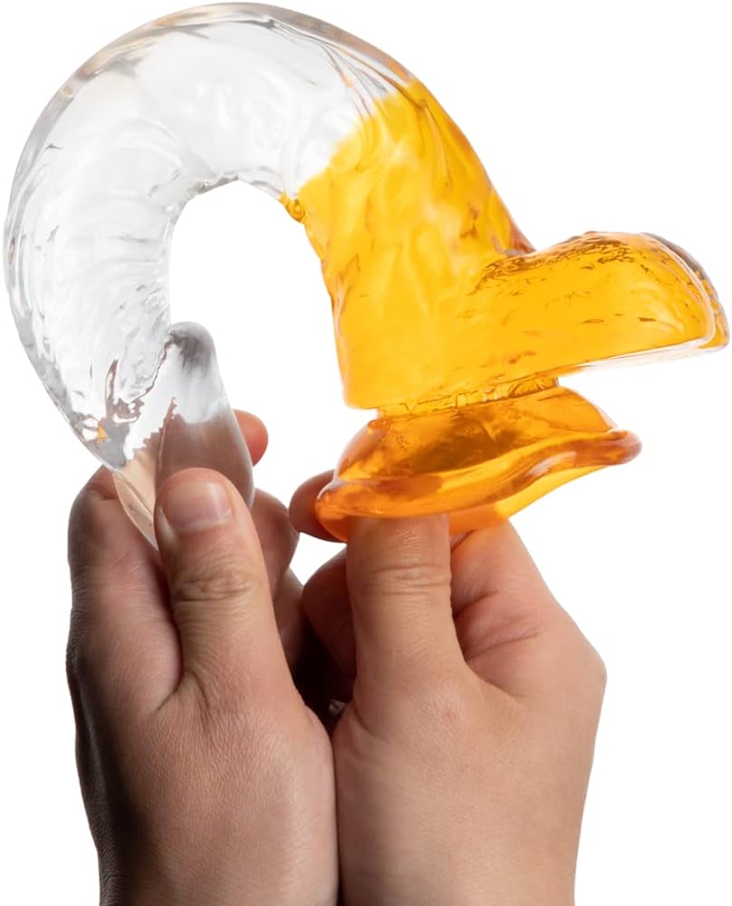 Dương vật trong suốt siêu mềm cong nhiều màu 2