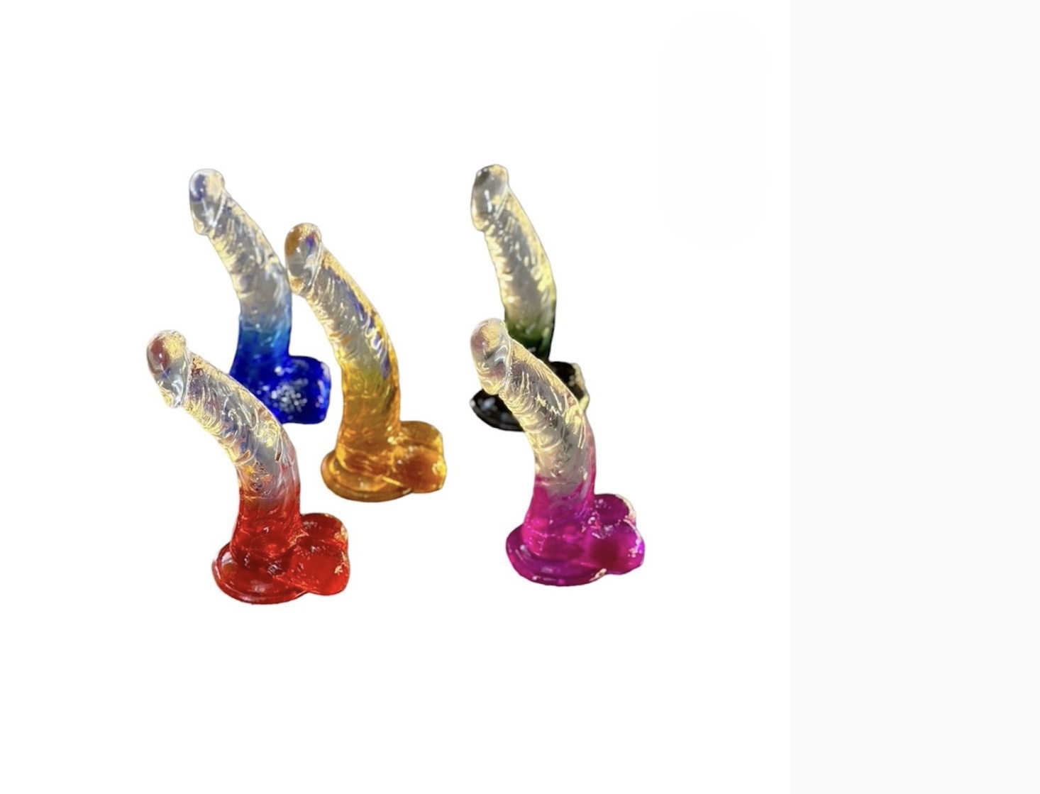 Dương vật trong suốt siêu mềm cong nhiều màu 1