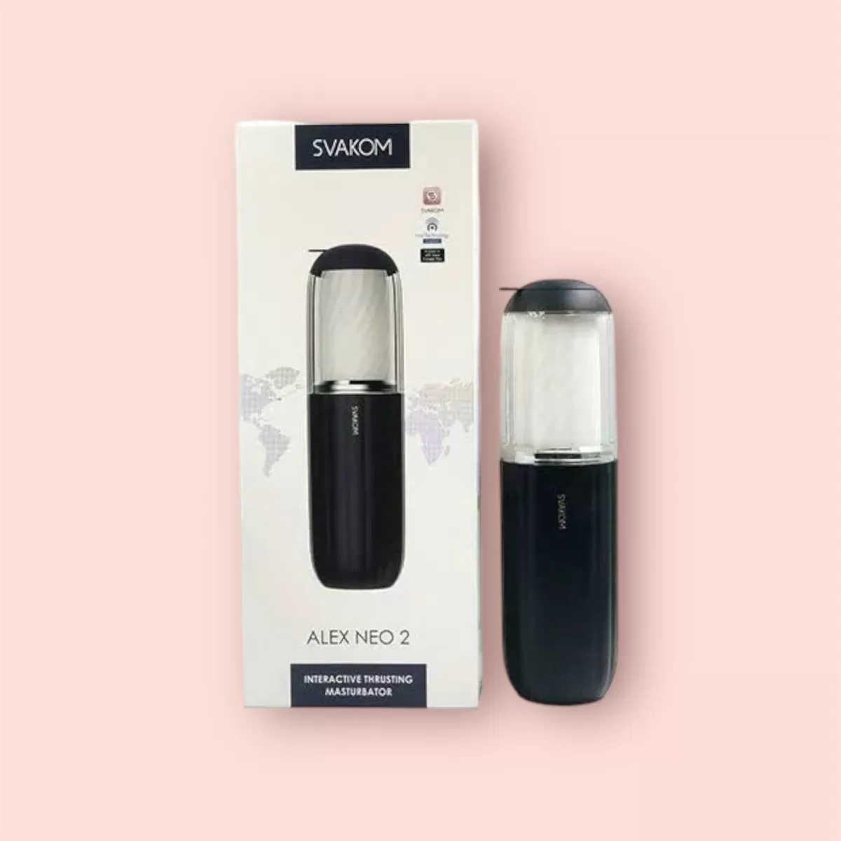 Âm đạo giả Svakom Alex Neo 2 rung thụt điều khiển điện thoại