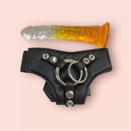 Dương vật không rung có đai đeo trong suốt