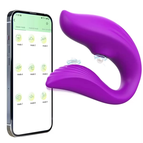 Máy massager rung hút hình chữ c điều khiển app
