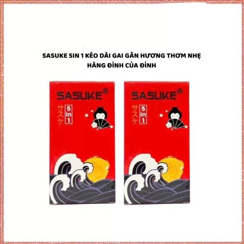 Bao cao su Sasuke Đỏ 5 IN 1 Gân Gai