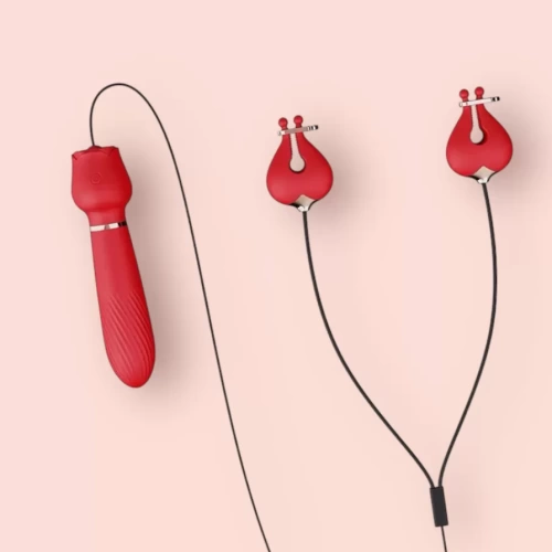Chày rung - kẹp ngực 2 trong 1 siêu kích thích
