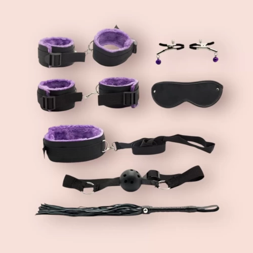 Bộ bạo dâm 7 món 2 lớp chất liệu vải