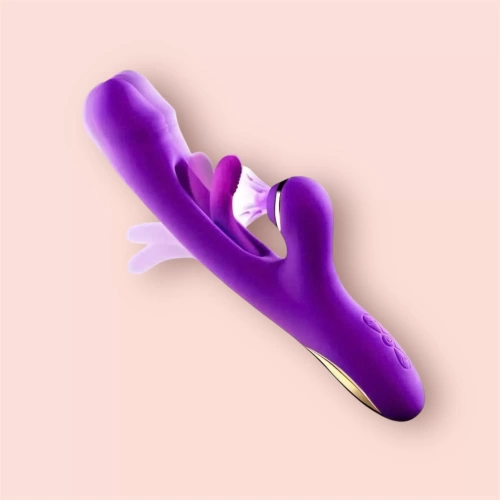 Dương vật 3 trong 1 rung hút đá lưỡi độc đáo