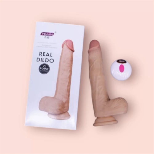 Dương rung, thụt phát nhiệt Yeain Real Dildo có đế 