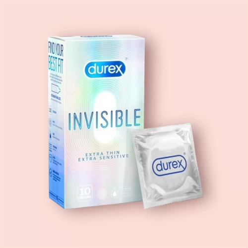 Bao cao su Durex invisible 10 cái siêu mỏng