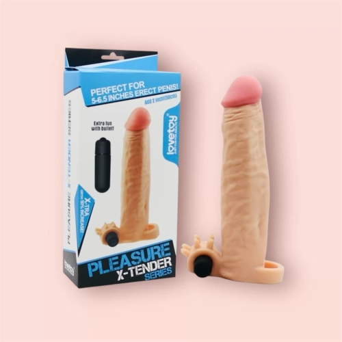 Bao cao su đôn dên rung gốc Pleasure X-Tender có quai đeo 